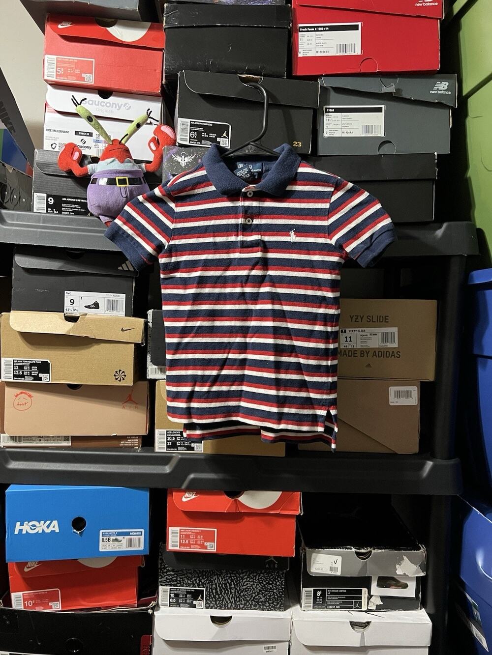 Size 4T- VTG Polo Ralph Lauren Shirt Boys Short Sleeve Polo Striped Red USA